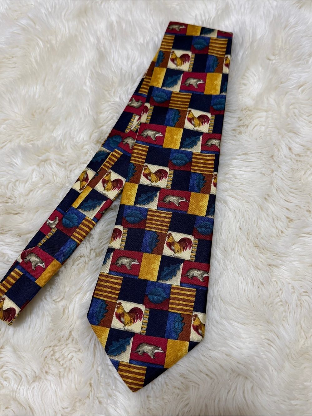 Men's Dunhill Farm Animals Silk Tie
